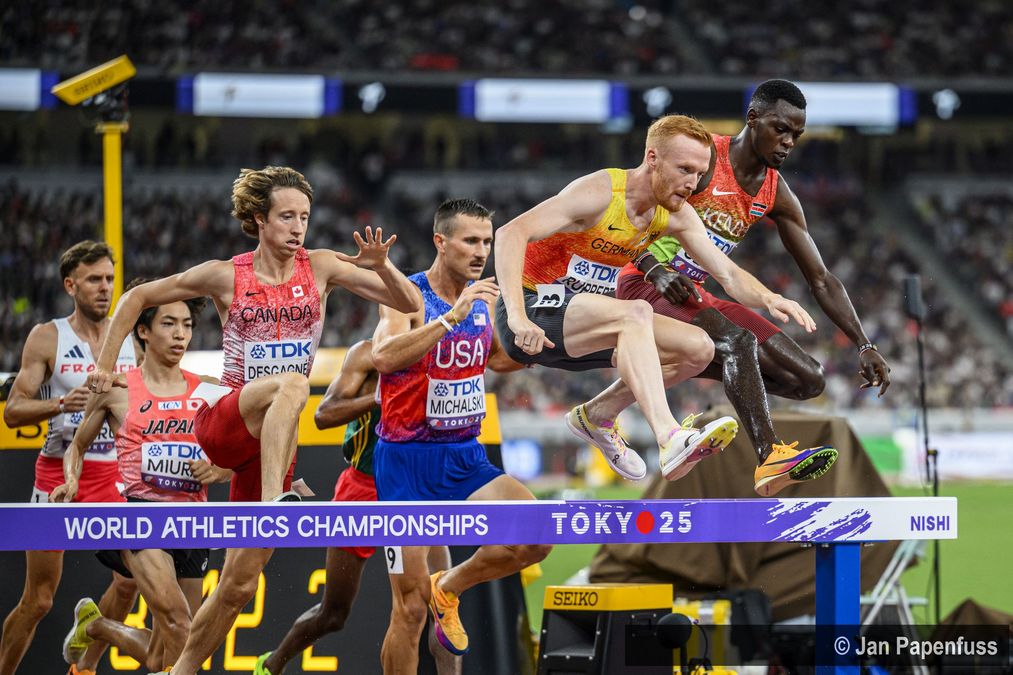 Frederik Ruppert (LAV Stadtwerke Tübingen) im Finale über 3.000 Meter Hindernis