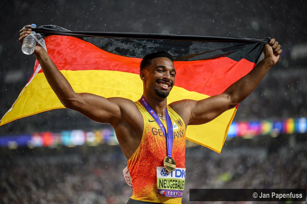 Leo Neugebauer (VfB Stuttgart) nach seinem Triumph bei der WM in Tokio.